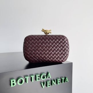 Replica Bottega Veneta Lambskin Intrecciato Minaudiere Knot Clutch