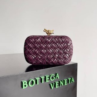 Replica Bottega Veneta Lambskin Intrecciato Minaudiere Knot Clutch