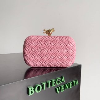 Replica Bottega Veneta Lambskin Intrecciato Minaudiere Knot Clutch