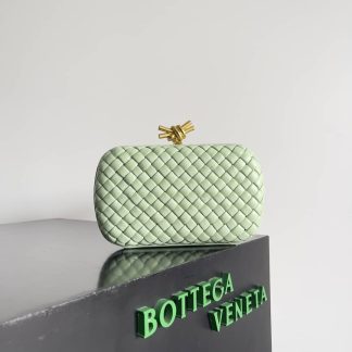 Replica Bottega Veneta Lambskin Intrecciato Minaudiere Knot Clutch