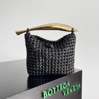 Replica Bottega Veneta Sardine Intrecciato-Weave Leather Top-Handle Bag