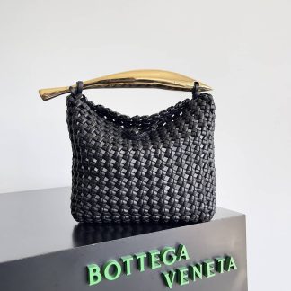 Replica Bottega Veneta Sardine Intrecciato-Weave Leather Top-Handle Bag