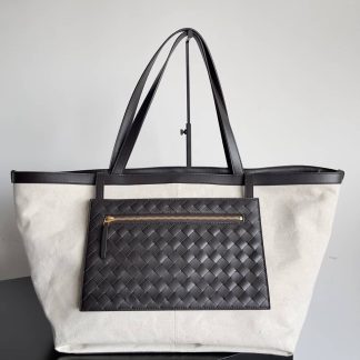 Replica Bottega Veneta Flip Flap canvas Large tote bag
