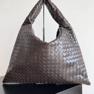 Replica Bottega Veneta Hop Intrecciato leather Medium Hobo bag