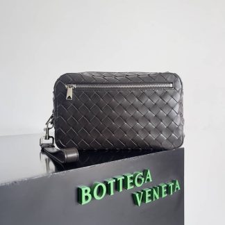 Replica Bottega Veneta Mens Small Intrecciato calfskin leather pouch