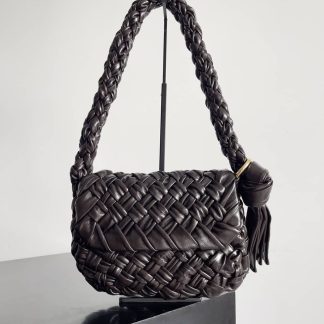 Replica Bottega Veneta Kalimero Città intrecciato leather shoulder bag