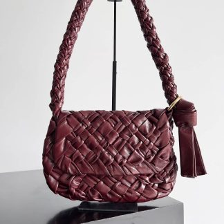 Replica Bottega Veneta Kalimero Città intrecciato leather shoulder bag